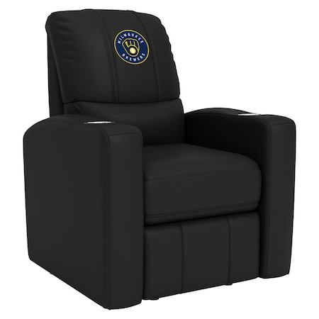 Dreamseat Stealth Recliner with Milwaukee Brewers Primary Logo XZ52082CDSMHTBLK-PSMLB21052